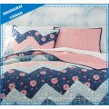 Cherry Blossom Zig-Zag Impresso Algodão Duvet Cover Bedding